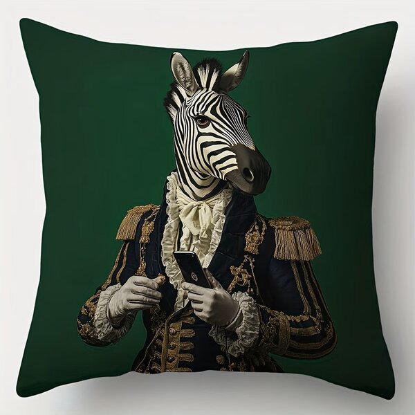 Kussenhoes zebra in kostuum