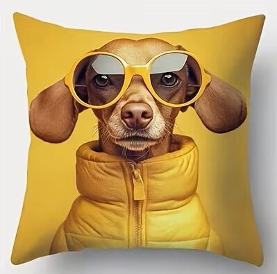 Kussenhoes Hond met Zonnebril