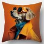 Kussenhoes Hond met zonnebril Oranje