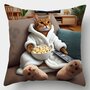 Kussenhoes poes in badjas